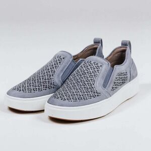 Vionic Kimmie Slip On Sneakers Perforated Comfort‎ Shoes Slate Grey 7.5 Boho